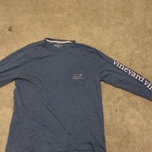 Blue and Pink Vineyard Vines Long Sleeve Tee